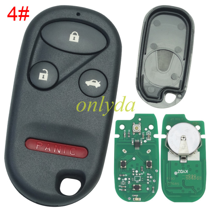 For Honda remote key with FCCID OUCG8D-387H-A,（313.8mhz）, pls choose button