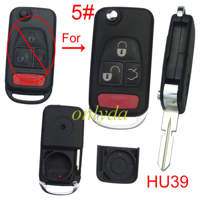 For Benz modified key shell with HU39 blade with Badge , pls choose button