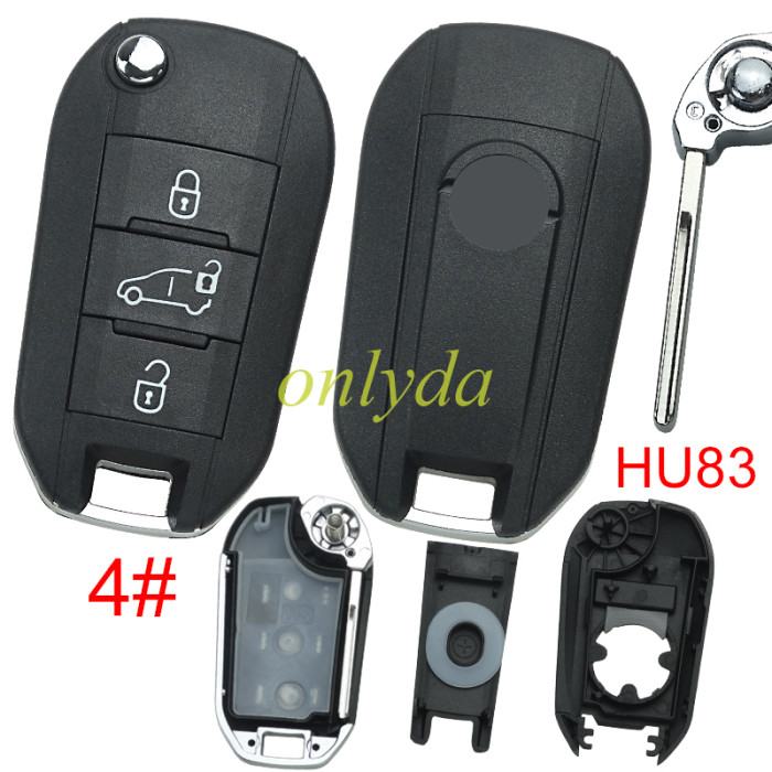 European Style Opel  remote key blank with HU83 blade with original Badge, pls choose button