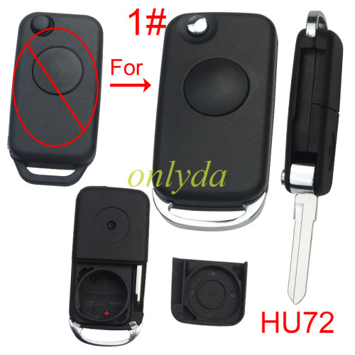 For Benz modified key shell with HU72 blade with Badge , pls choose button
