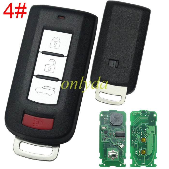 For Mitsubishi  Keyless smart remote key  433.92MHz FSK NCF2951X / HITAG 3 / 47 CHIP FCC ID: GHR-M004  Board No: GHR-M003 , Pls choose button
