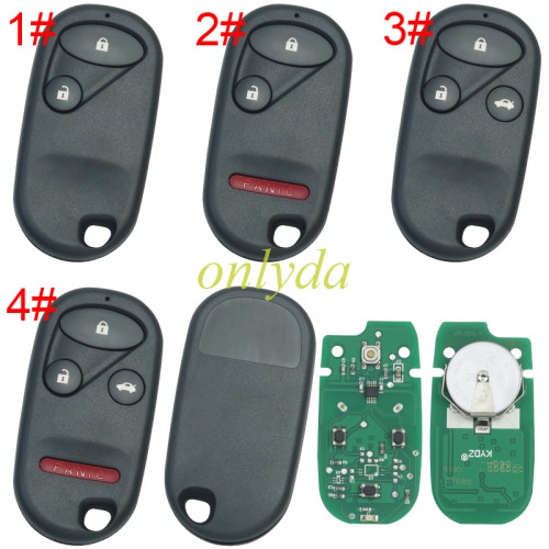 Copy For Honda remote key with FCCID OUCG8D-344H-A-（313.8mhz）, pls choose button