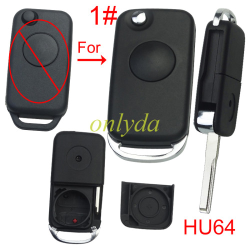 For Benz modified key shell with HU64 blade with Badge , pls choose button