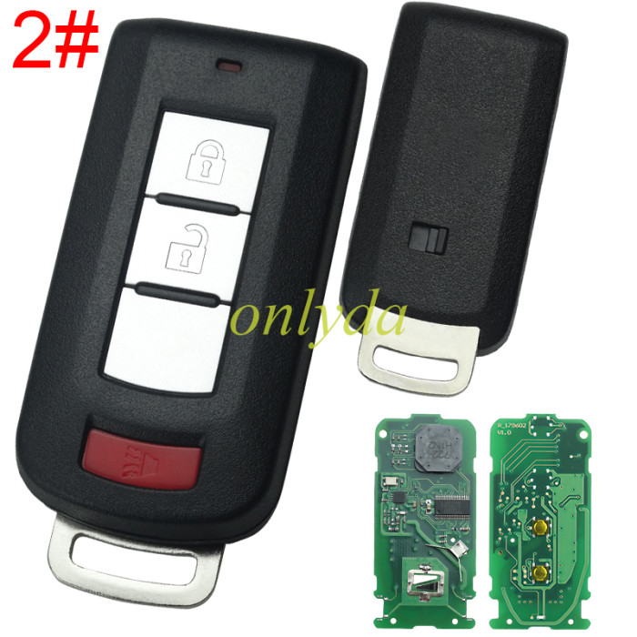 For Mitsubishi  Keyless smart remote key  433.92MHz FSK NCF2951X / HITAG 3 / 47 CHIP FCC ID: GHR-M004  Board No: GHR-M003 , Pls choose button