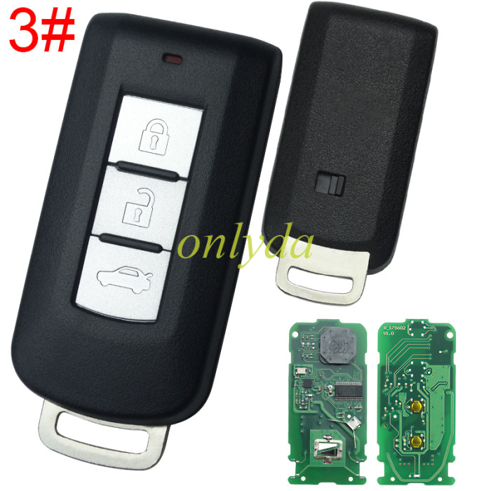 For Mitsubishi  Keyless smart remote key  433.92MHz FSK NCF2951X / HITAG 3 / 47 CHIP FCC ID: GHR-M004  Board No: GHR-M003 , Pls choose button