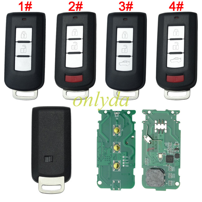 For Mitsubishi Keyless smart remote key with 433.92Mhz M013 Smart Key For 2018 Mitsubishi Eclipse Cross 433.92MHz FSK NCF2951X / HITAG 3 / 47 CHIP Board No:M013 , pls choose button