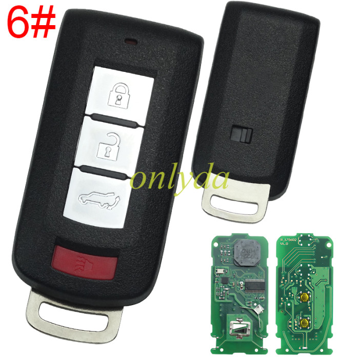 For Mitsubishi  Keyless smart remote key  433.92MHz FSK NCF2951X / HITAG 3 / 47 CHIP FCC ID: GHR-M004  Board No: GHR-M003 , Pls choose button