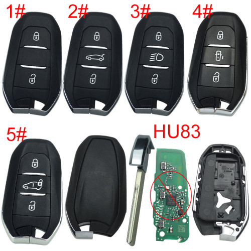 For Peugeot remote key shell without badge, blade HU83. Pls choose the button type