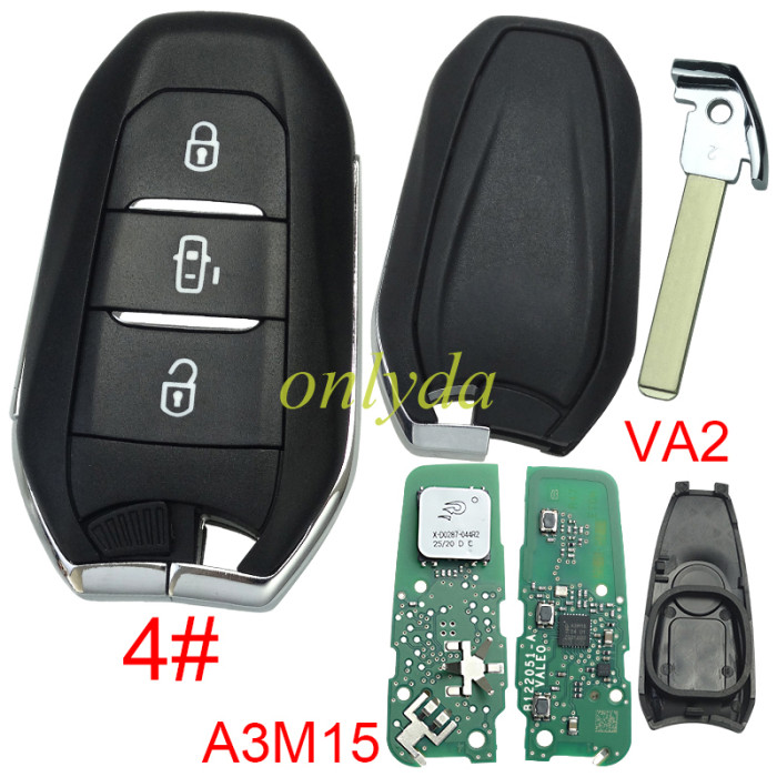 Original Peugeot remote key  434mhz -PCB A3M15 with NCF29AxM 4A A3Mxxxx chip  original PCB+Aftermarket key shell ， pls choose button and blade