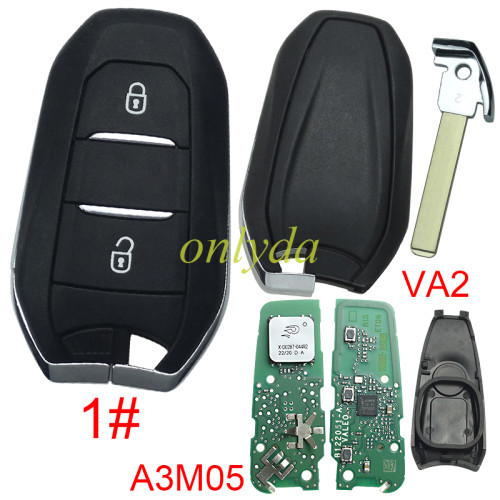 Original Peugeot remote key  434mhz /PCB  A3M05 with NCF29AxM 4A A3Mxxxx chip  original PCB+Aftermarket key shell ， pls choose button and blade