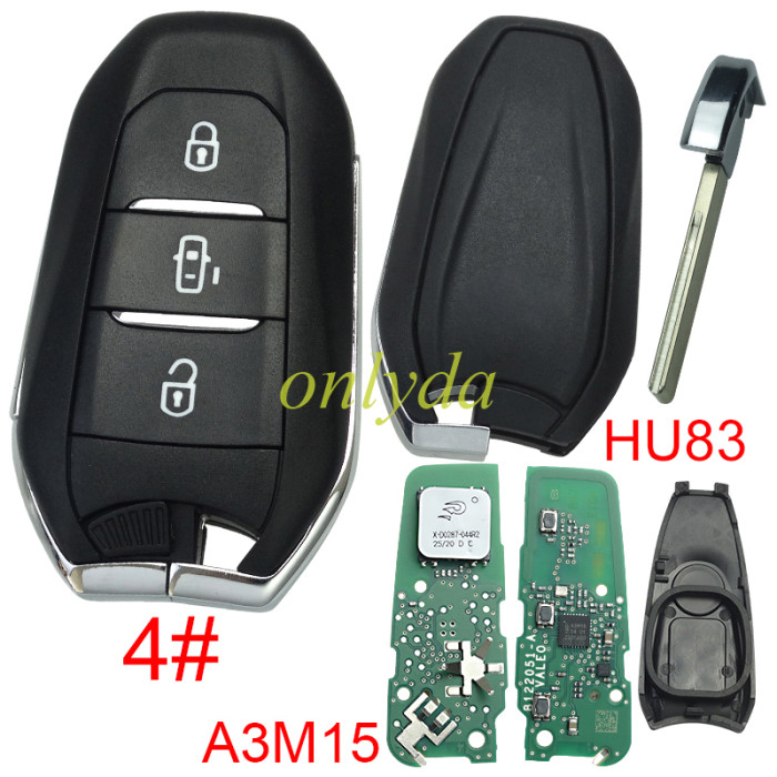 Original Peugeot remote key  434mhz -PCB A3M15 with NCF29AxM 4A A3Mxxxx chip  original PCB+Aftermarket key shell ， pls choose button and blade
