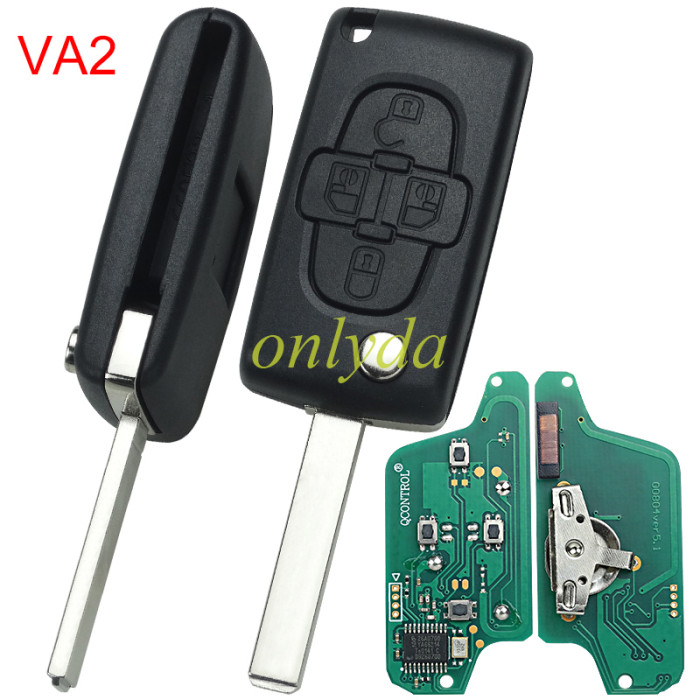 For peugeot 4B Flip Remote Key  433mhz (battery on PCB) FSK model  with 46 chip