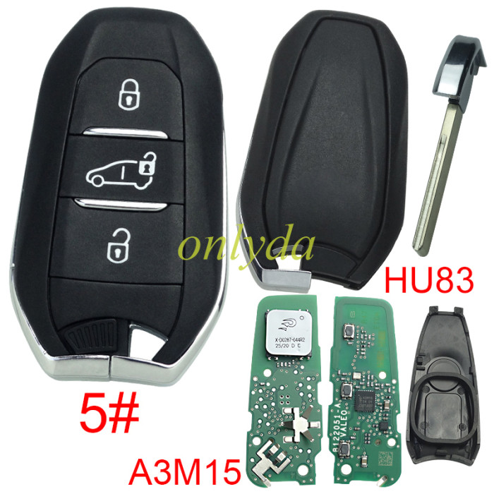 Original Peugeot remote key  434mhz -PCB A3M15 with NCF29AxM 4A A3Mxxxx chip  original PCB+Aftermarket key shell ， pls choose button and blade