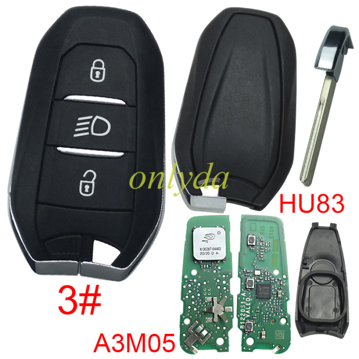 Original Peugeot remote key  434mhz /PCB  A3M05 with NCF29AxM 4A A3Mxxxx chip  original PCB+Aftermarket key shell ， pls choose button and blade