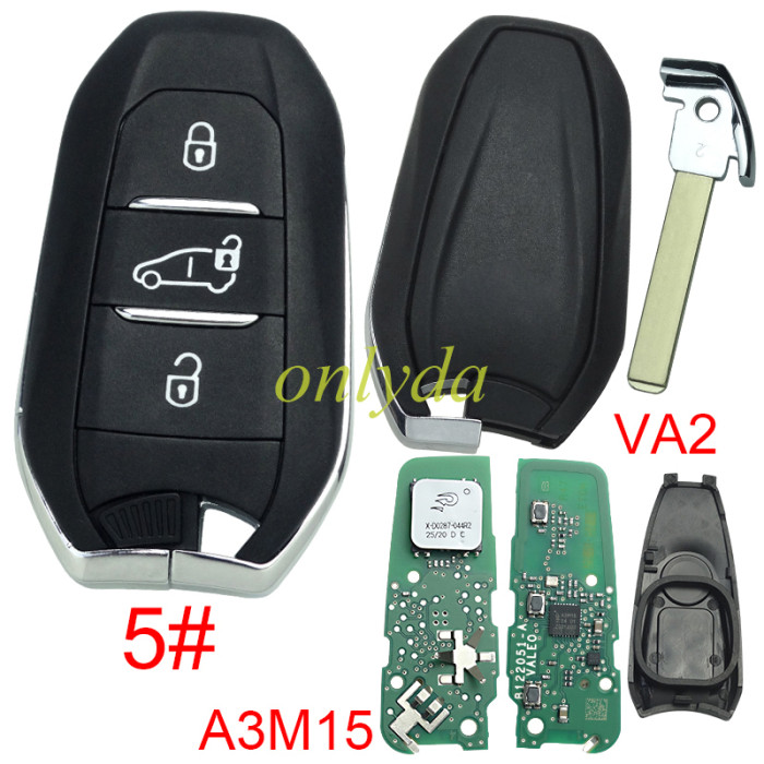 Original Peugeot remote key  434mhz -PCB A3M15 with NCF29AxM 4A A3Mxxxx chip  original PCB+Aftermarket key shell ， pls choose button and blade