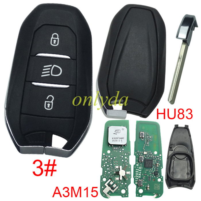Original Citroen remote key  434mhz -PCB A3M15 with NCF29AxM 4A A3Mxxxx chip  original PCB+Aftermarket key shell ， pls choose button and blade