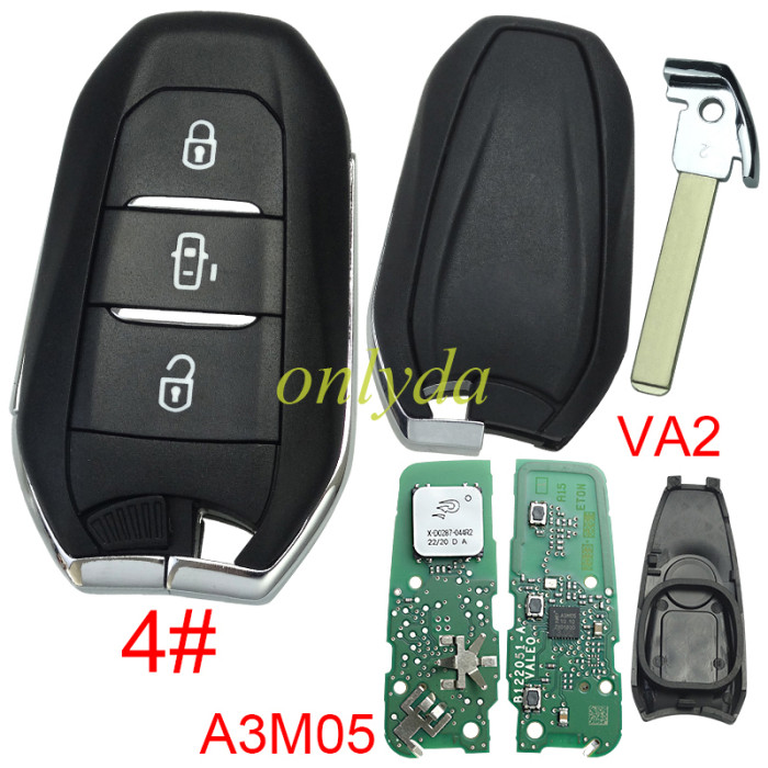 Original Peugeot remote key  434mhz /PCB  A3M05 with NCF29AxM 4A A3Mxxxx chip  original PCB+Aftermarket key shell ， pls choose button and blade