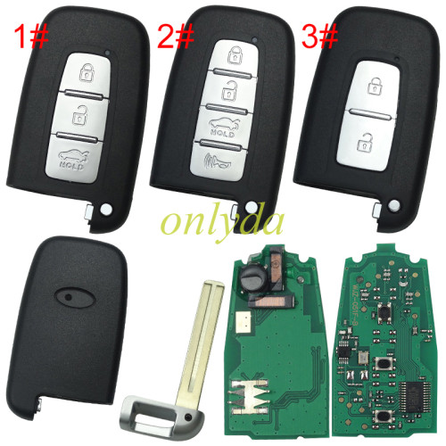 For Hyundai  Keyless remote key  434mhz with PCF7952A， pls choose button 