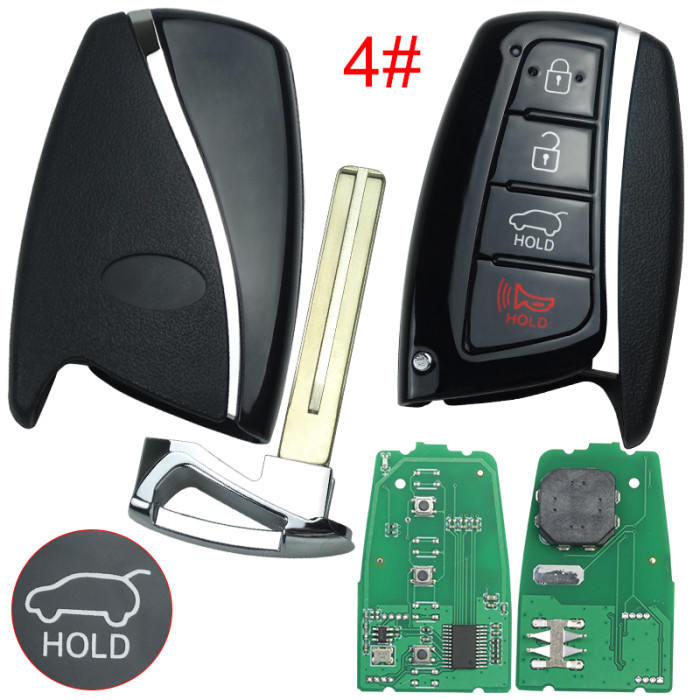 New Hyundai Santa Fe   Keyless remote key with 315mhz/434mhz with 46 chip pcf7952, pls choose button
