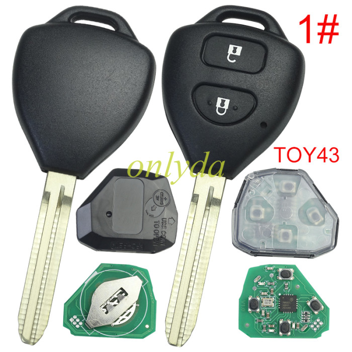 For Toyota remote 4D67 Chip  with 315MHZ with Toy43 blade use for Camry,RAV4,Corolla,Highland and vios FCCID GQ4-29T. pls choose button