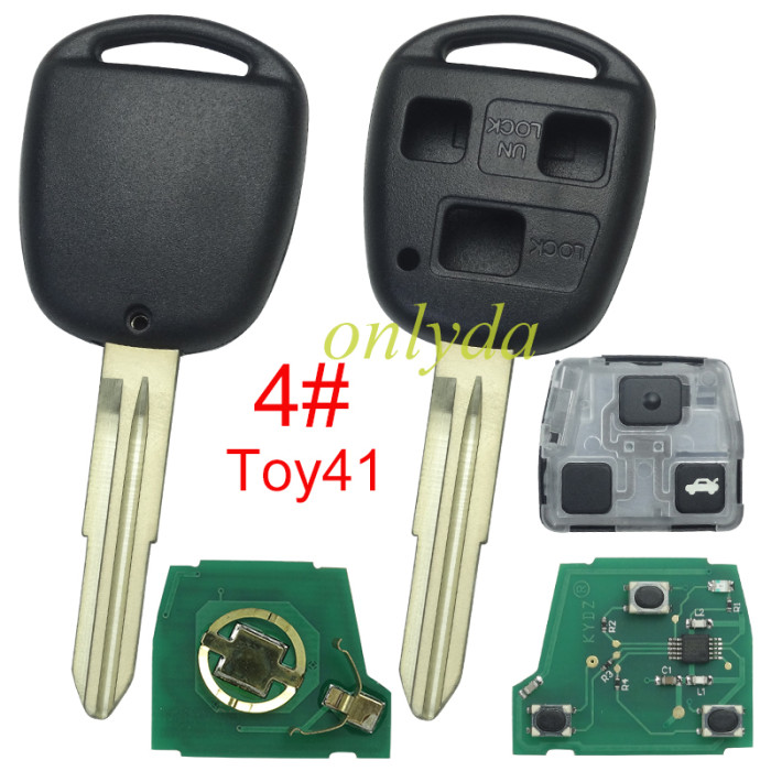 For Toyota  3 button remote with FCCID HYQ12BBT with 314.3mhz, pls choose blade