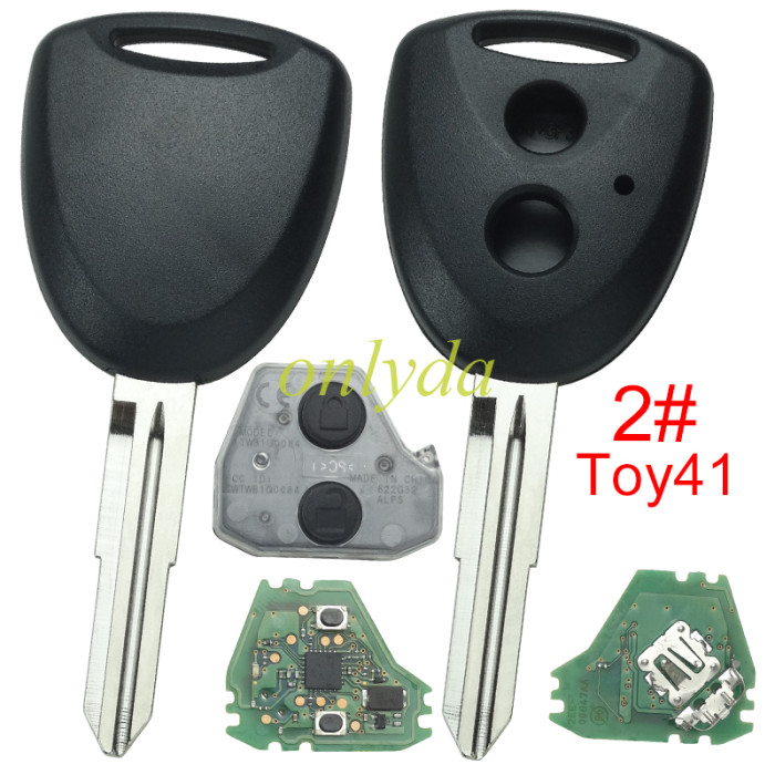 For Toyota original  remote key with FSK ,with 315mhz /434mhz ,  original PCB+aftermarket key shell, pls choose frequency and blade