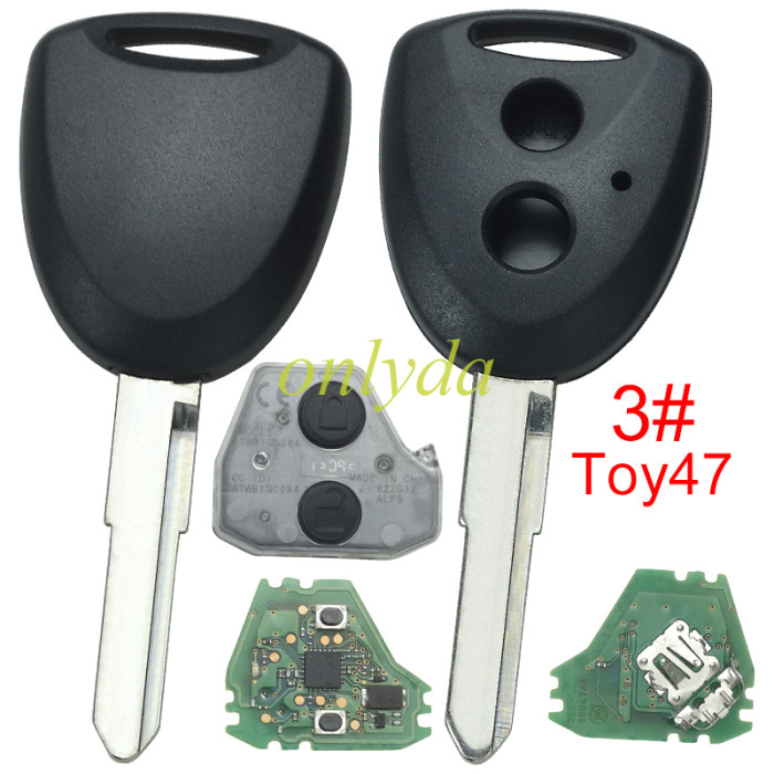 For Toyota original  remote key with FSK ,with 315mhz /434mhz ,  original PCB+aftermarket key shell, pls choose frequency and blade