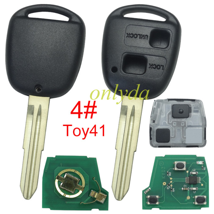 For Toyota  2 button remote with FCCID HYQ12BBT with 314.3mhz, pls choose blade
