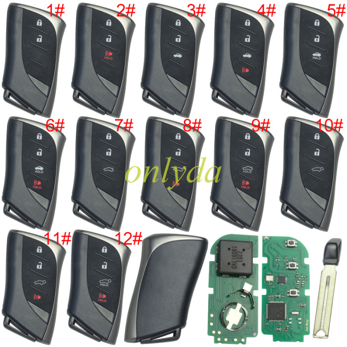 For Lexus  Remote Key 315mhz/433mhz   with 8A/H CHIP     FCC ID: HYQ14FBF  0440 # /3410#  for  lexus es200260300 LS350 ES300 NX200, pls choose button