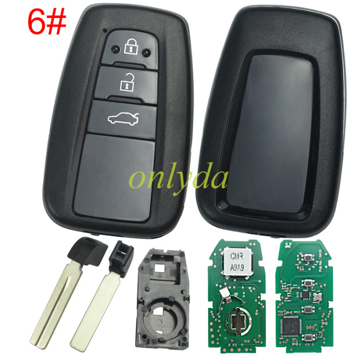 For Toyota  remote key with blade    314.3 mhz Smart Key Fob Keyless Entry Remote Fit for Toyota Prius 2021-2023 ASK System HYQ14FLA 231451-0351 &314mhz-312mhz HYQ14FBE, 89904-47790  Size: 7x4.2x1.4cm / 2.76''x1.65''x0.55''(L*W*H) H / 8A chip  P4:A9A9