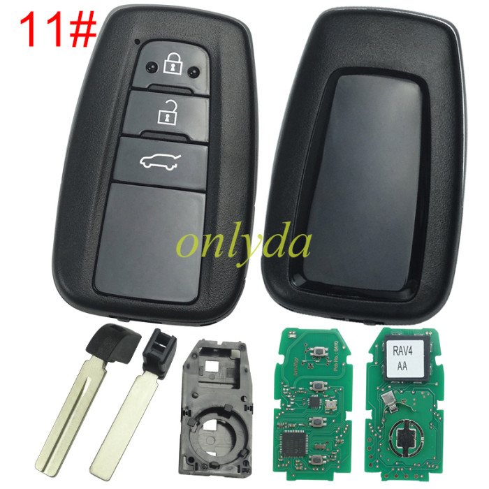 For Toyota remote key with blade    FCC ID : HYQ14FBC 0351 BOARD RAV4 H / 8A chip  314.36Mhz-312.1Mhz Pls choose button