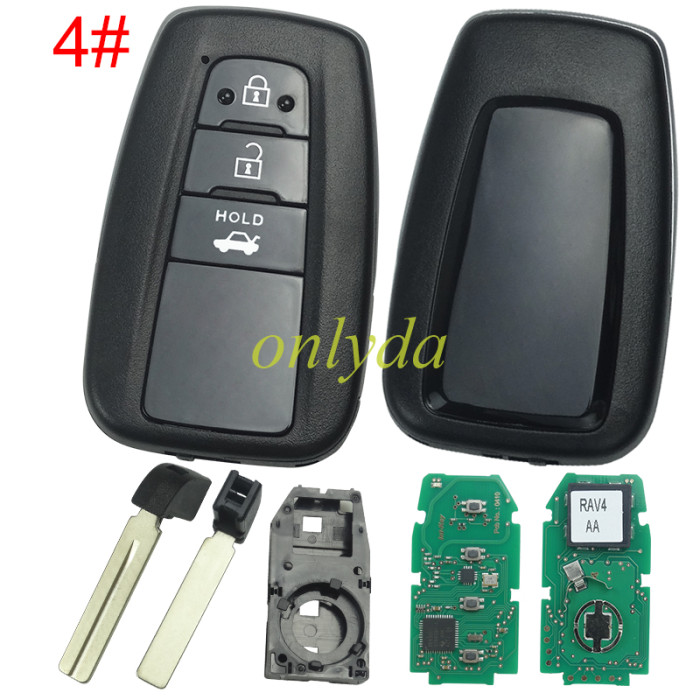 For Toyota 2020-2021 Highlander 3+1BUTTON 312.1-314.3 MHZ  FCC ID：HYQ14FBC H / 8A chip  Board ID: 231451-0351G P/N 8990H -0E020 8990H-0E030