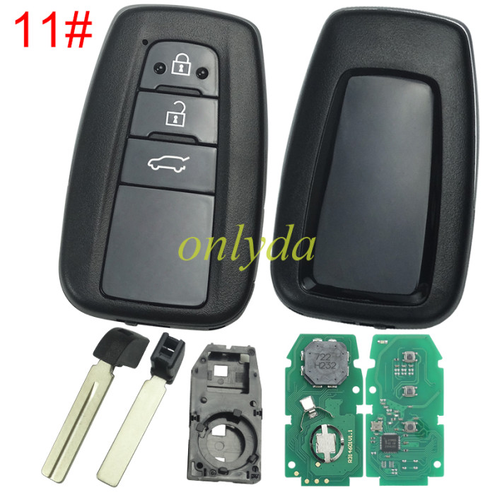 For Toyota Corolla 2019-2021 Remote smart key ,4A chip, 315mhz/434mhz PN:8990H-12010 231451-2000 FCCID:  HYQ14FBN   , pls choose frequency and button