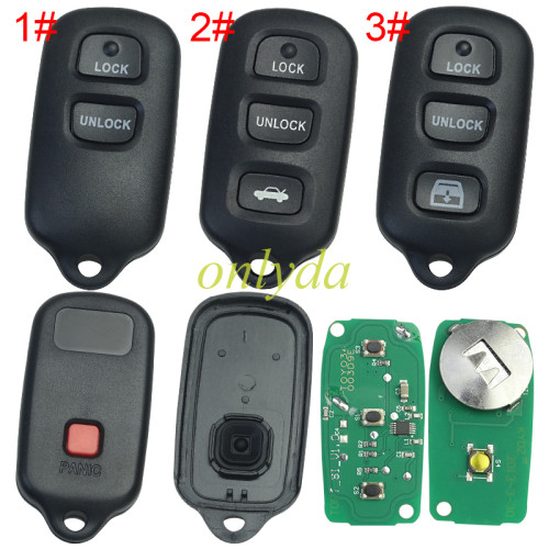 For Toyota remote key with 315mhz FCC:GQ43VT14T， pls choose button