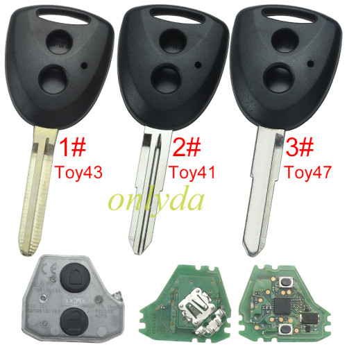 For Toyota original  remote key with FSK ,with 315mhz /434mhz ,  original PCB+aftermarket key shell, pls choose frequency and blade