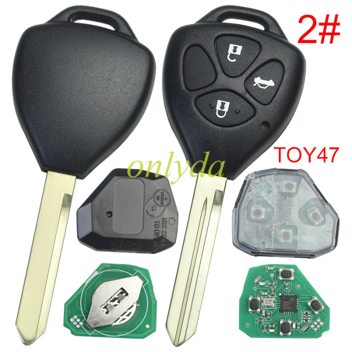 For Toyota remote 4D67 Chip  with 315MHZ with Toy47 blade use for Camry,RAV4,Corolla,Highland and vios FCCID GQ4-29T. pls choose button