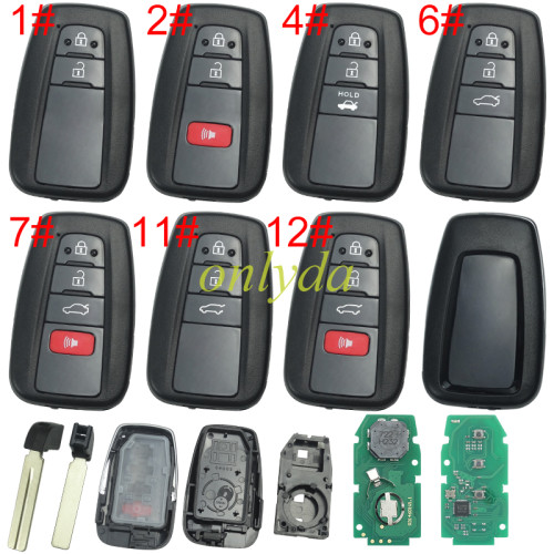 For Toyota Corolla 2019-2021 Remote smart key ,4A chip, 315mhz/434mhz PN:8990H-12010 231451-2000 FCCID:  HYQ14FBN   , pls choose frequency and button