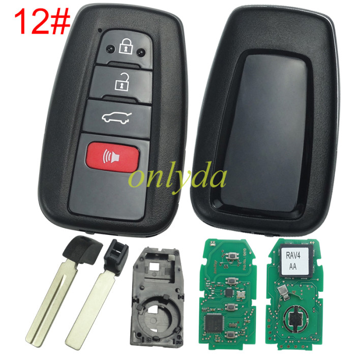 For Toyota remote key with blade    FCC ID : HYQ14FBC 0351 BOARD RAV4 H / 8A chip  314.36Mhz-312.1Mhz Pls choose button