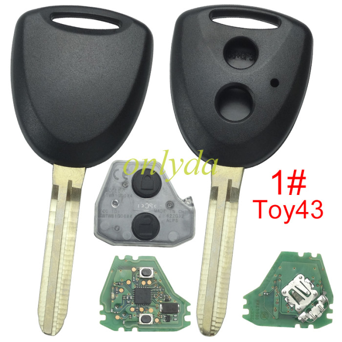 For Toyota original  remote key with FSK ,with 315mhz /434mhz ,  original PCB+aftermarket key shell, pls choose frequency and blade