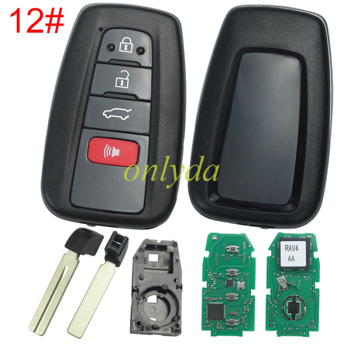 For Toyota 2020-2021 Highlander 3+1BUTTON 312.1-314.3 MHZ  FCC ID：HYQ14FBC H / 8A chip  Board ID: 231451-0351G P/N 8990H -0E020 8990H-0E030