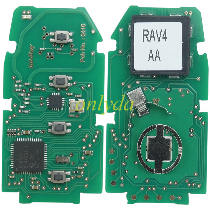 For Toyota remote key with blade    FCC ID : HYQ14FBC 0351 BOARD RAV4 H / 8A chip  314.36Mhz-312.1Mhz Pls choose button