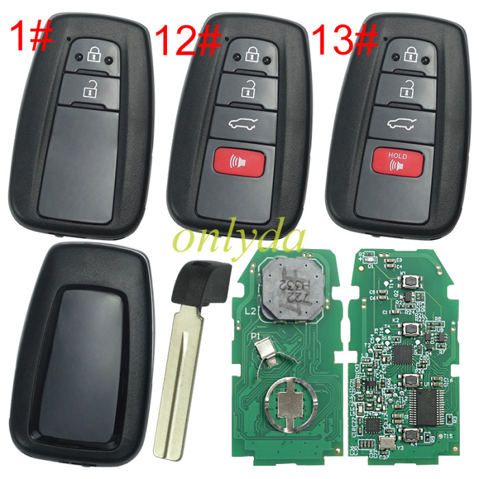 For Toyota 2018+ Smart Remote Key  433MHz  89904-60L80  for New Toyota Prado Land Cruiser, pls choose button
