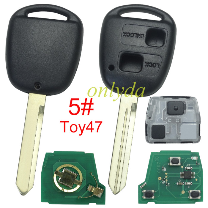 For Toyota  2 button remote with FCCID HYQ12BBT with 314.3mhz, pls choose blade