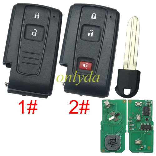 For Toyota Prius  3 button 433 mhz  / 312 mhz/315mhz  ID70E ( Page 1 )  B9,P1:54 ，   HANDSFREE / Keyless GO   Tokai Rika B31EA, pls choose button and frequency