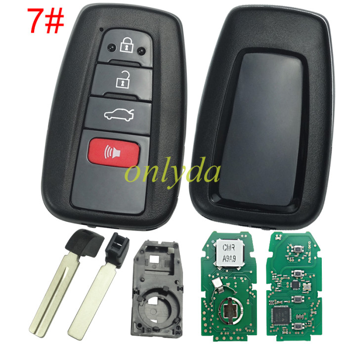 For Toyota  remote key with blade    314.3 mhz Smart Key Fob Keyless Entry Remote Fit for Toyota Prius 2021-2023 ASK System HYQ14FLA 231451-0351 &314mhz-312mhz HYQ14FBE, 89904-47790  Size: 7x4.2x1.4cm / 2.76''x1.65''x0.55''(L*W*H) H / 8A chip  P4:A9A9