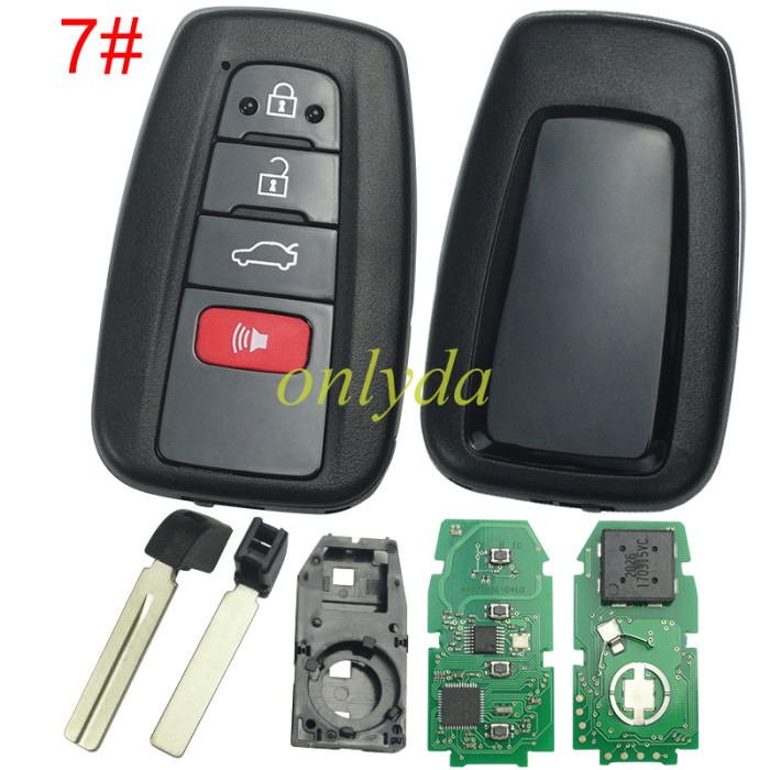 For Toyota remote key with blade   HYQ14FBE Board Number 231451-0410 AVALON HYQ14FBE - 0410 314mhz-312mhz, pls choose butto