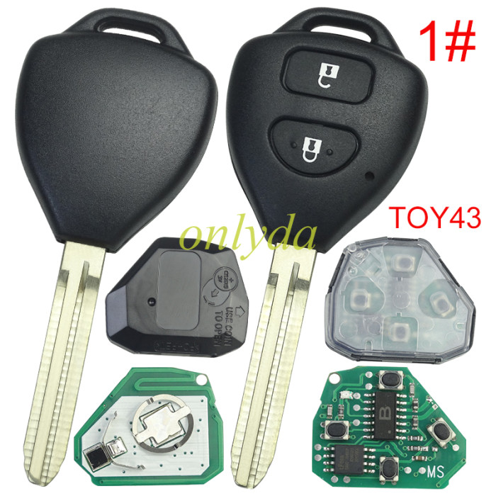 For Toyota remote key with 4D67 Chip  with 434 MHZ with Toy43 use for Camry,RAV4,Corolla,Highland and vios 26041-11H29, pls choose button