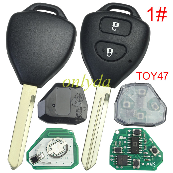 For Toyota remote key with 4D67 Chip  with 434 MHZ with Toy47 use for Camry,RAV4,Corolla,Highland and vios 26041-11H29.pls choose button
