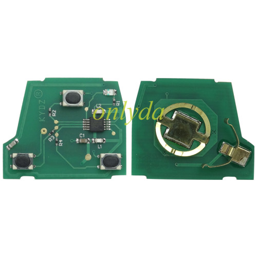 KYDZ brand Toyota 3 button remote with FCCID HYQ1512V- with 314.4mhz, pls choose blade .(Without chip, if you need a chip, you need to buy it separately)