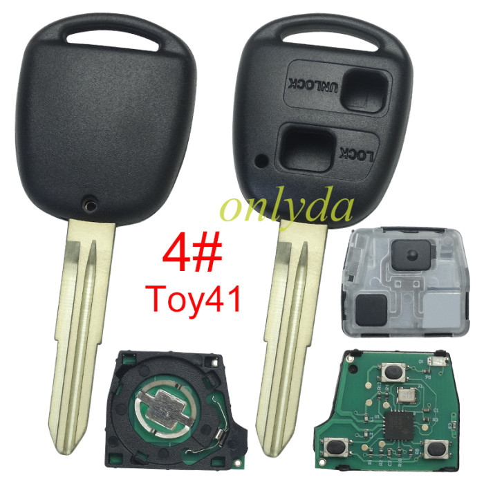 Toyota 2 button remote key  60010/60140/48040 315MHz USA Model FCC ID:HYQ1512V 1998-2002 LX470 2003 - 2008 LX470 2003 - 2009 GX470 1998-2002 Landcruiser.pls choose blade .(Without chip, if you need a chip, you need to buy it separately)